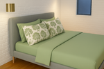 GOTS Organic Cotton Solid Tarragon Green Sateen Flat Sheet (81x96)